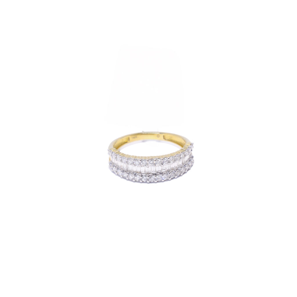 Anillo Diamante Natural Redondo y Esmeralda