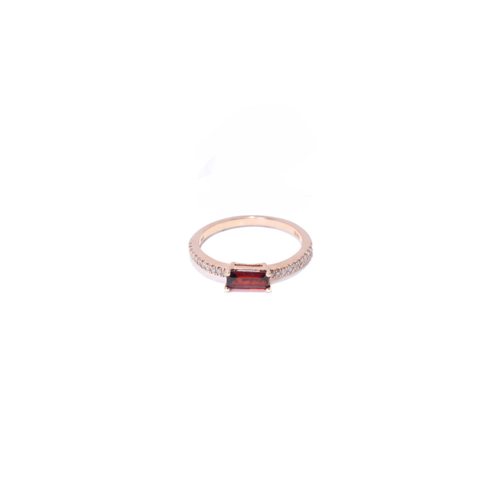 Anillo Rubi y Diamantes Naturales Rose Gold