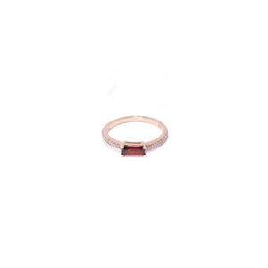 Anillo Rubi y Diamantes Naturales Rose Gold