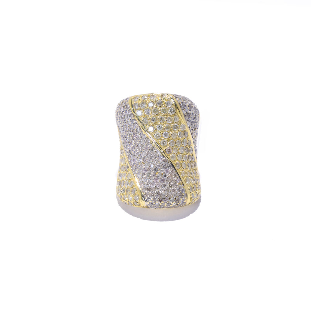 Anillo Oro Blanco y Amarillo, Diamantes naturales