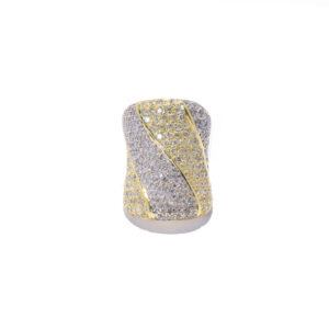 Anillo Oro Blanco y Amarillo, Diamantes naturales