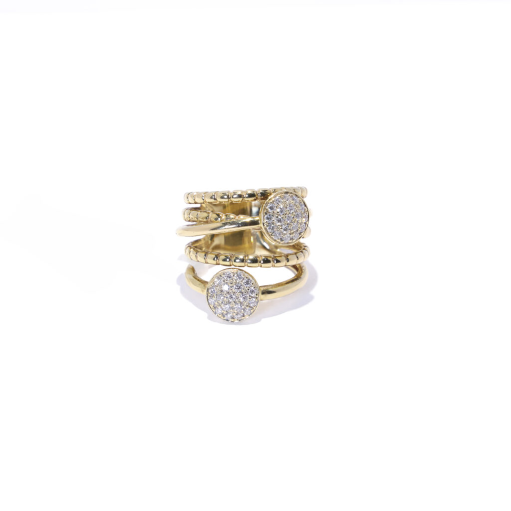 Anillo de Bandas Diamantes Naturales