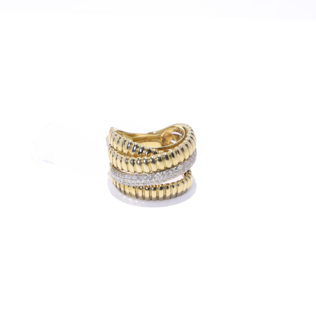Anillo de Bandas Diamantes Naturales