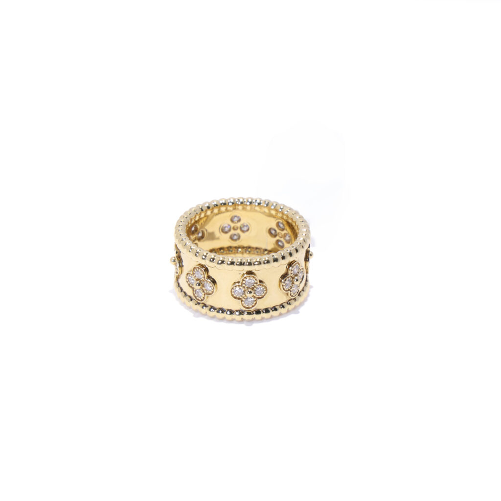 Anillo Trebol Diamantes Naturales