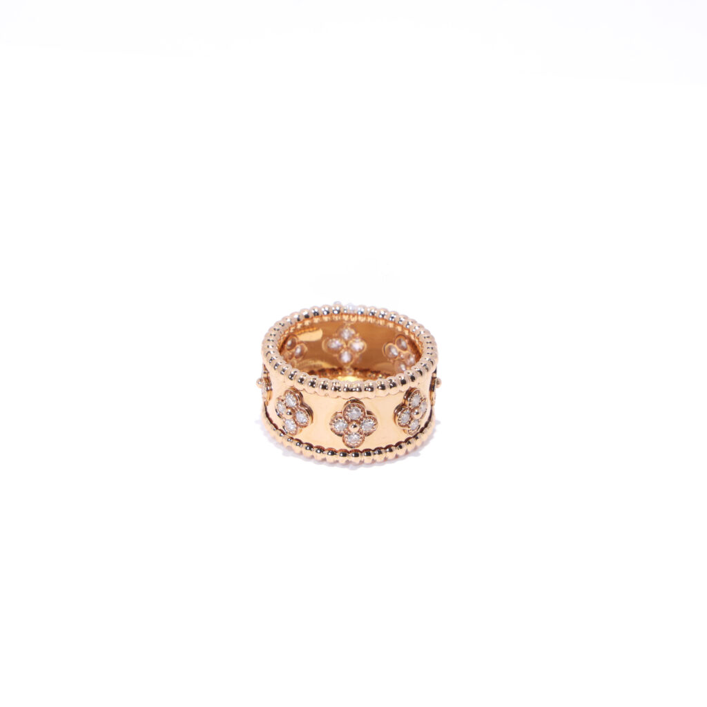 Anillo Trebol Rose Gold Diamantes Naturales